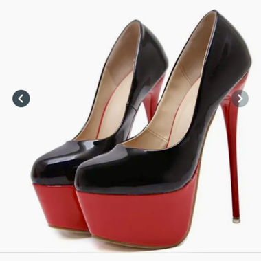 Schwarz-rote Plateau-Pumps