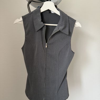 Gilet Grigio con Chiusura Lampo