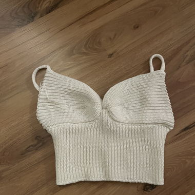 Top crop maille blanc