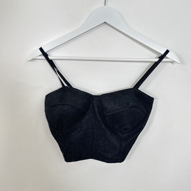 Black Bustier Crop Top