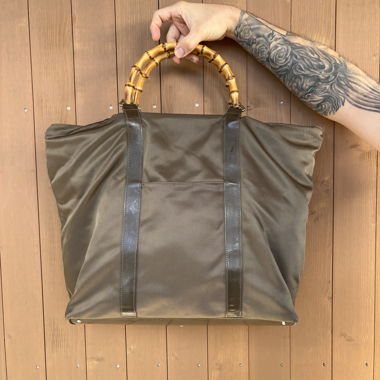 Grand sac Gucci avec poignées en bambou