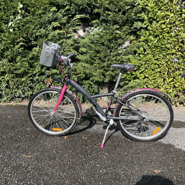 Bici da città per bambini B’TWIN nera e rosa