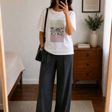 T-shirt blanc Zurich Open Air à impression oversized