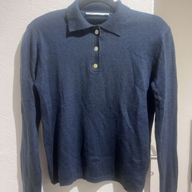 sweat boutonné bleu marine