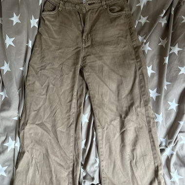 pantaloni a gamba larga marroni