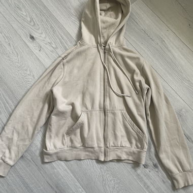 Veste à capuche zippée beige
