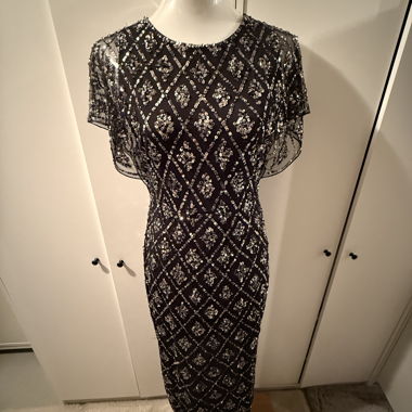Pailletten-Abendkleid schwarz