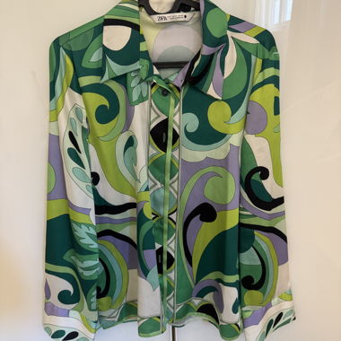 ZARA blouse with colorful print, size S