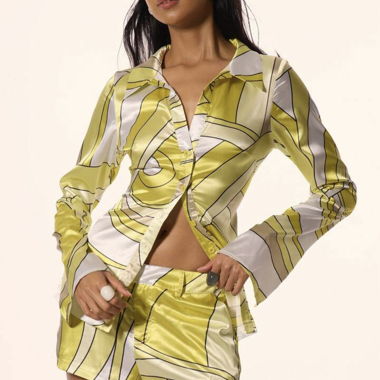 Matching Satin Shorts Set