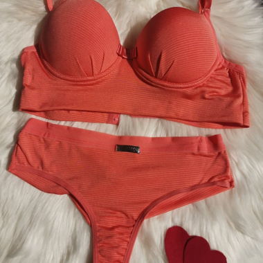 Coral Pink Women's Lingerie Set XS