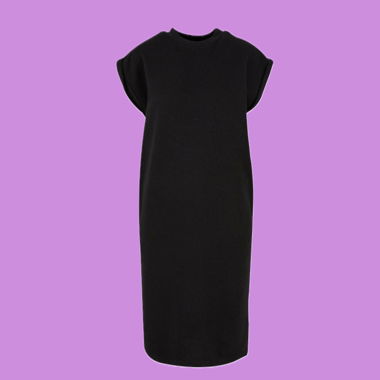 Light Terry, Jerseykleid, schwarz