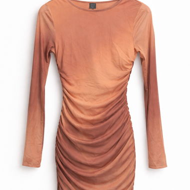 Minigonna con maniche lunghe in marrone / beige