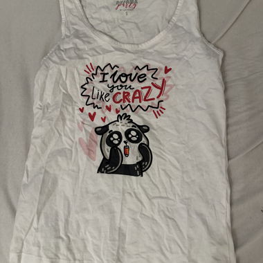Weisses Kinder Tanktop Panda