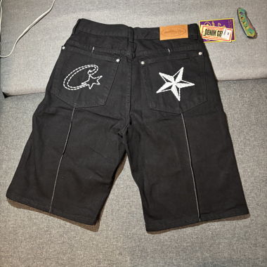 Corteiz C-Star Denim Jorts Black