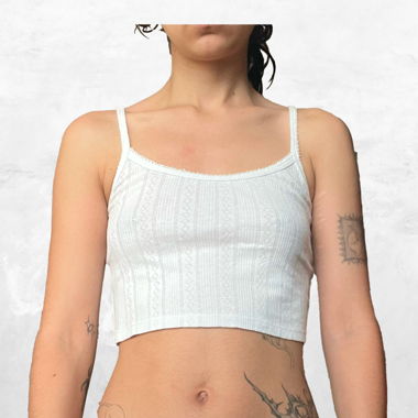 weisses Spitzen-Croptop
