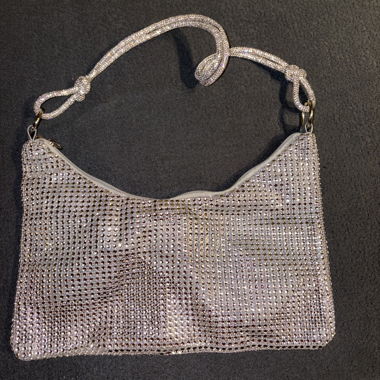Borsa da sera argentata glitterata