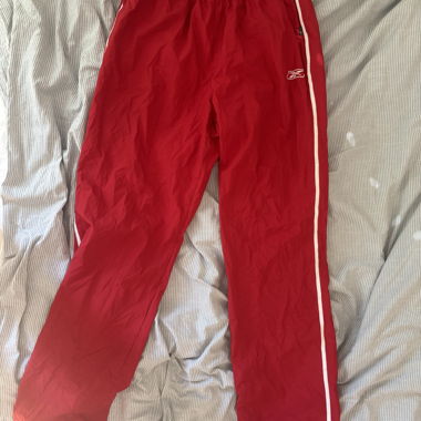 Reebok red track pants