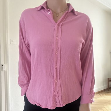 Langarm-Bluse pink