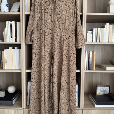 Leopard print maxi dress with pockets