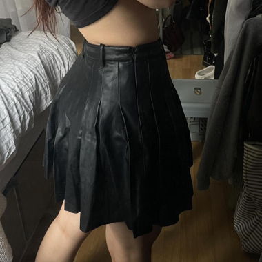 faux leather zara skirt