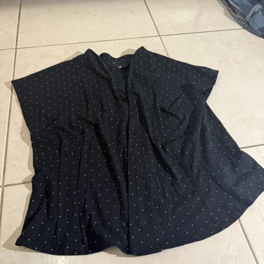 Blusa Nera con Motivo a Pois