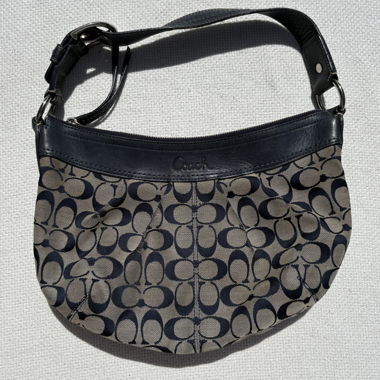 blue coach monogram shoulder bag