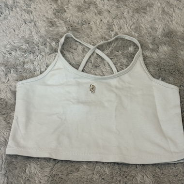 Top corto azzurro baby con spalline
