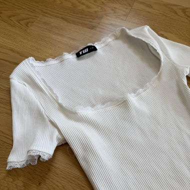 White bodysuit with lace