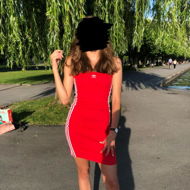 Adidas Sommerkleid rot / weiss
