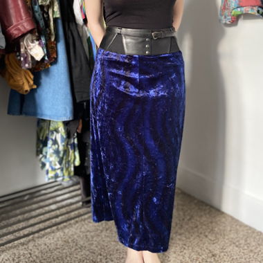 Gothic Crushed Velvet Zebra Skirt 