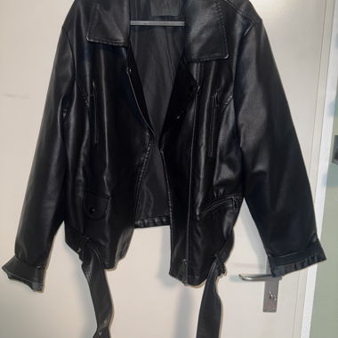 Black faux leather jacket