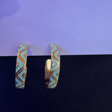 Boucles d'oreilles créoles turquoise