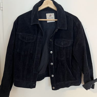 Veste en velours côtelé bleu foncé