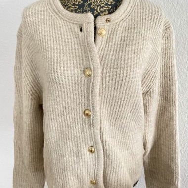 Cardigan lavorato a maglia beige