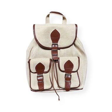 Sac à dos en toile beige