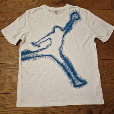 T-shirt Jordan blanc/bleu, taille 163-175 cm