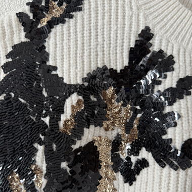 Pull avec paillettes retro style