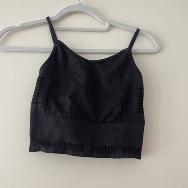Puma black cropped sport top S