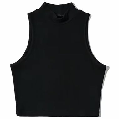 Top corto a coste nero