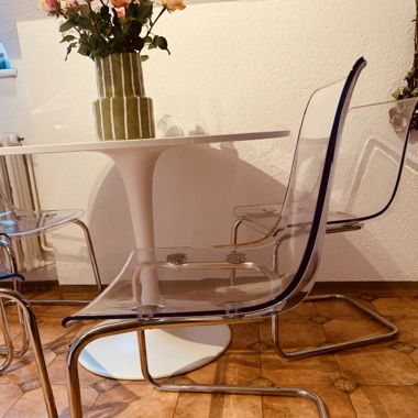 4x Transparent/Chromed Chair