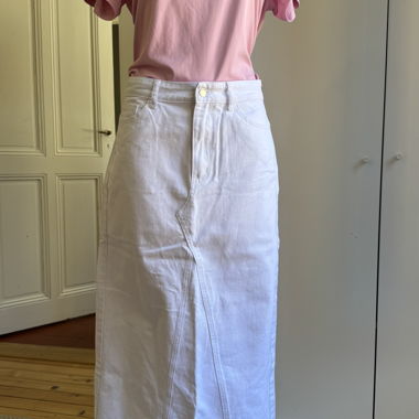Gonna lunga bianca in jeans