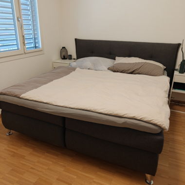 Double box spring bed with mattress