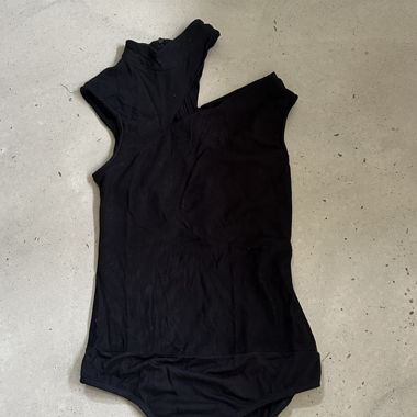 Asymmetrical Black Bodysuit