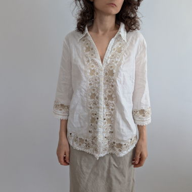 Per Una Tunika/Bluse, Gr. 40/42 Leinen