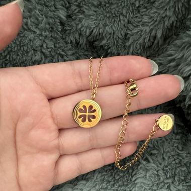 Necklace cloverleaf waterproof gold