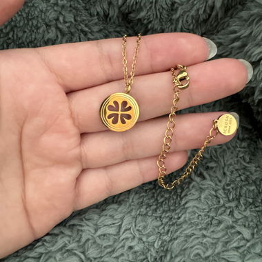 Necklace cloverleaf waterproof gold