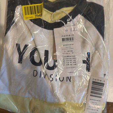 T-shirt bambino Name It giallo e bianco