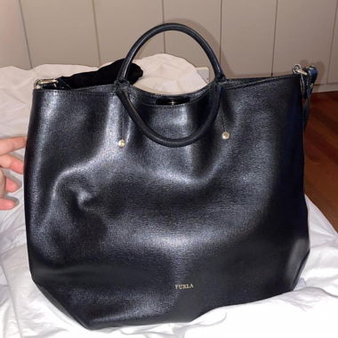 Furla leather handbag black