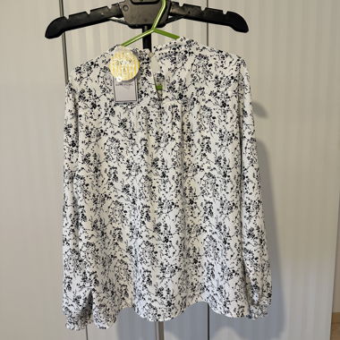 Blouse blanche et noire XS neuve