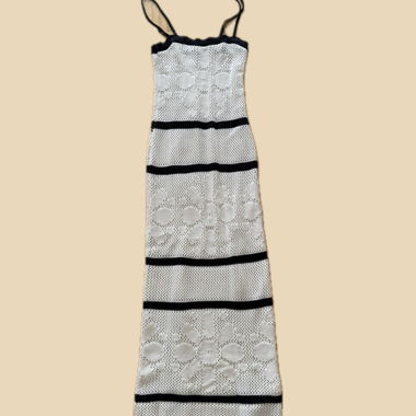Abito in maglia Gina Tricot nero/bianco